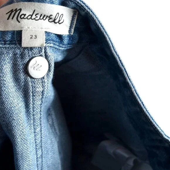 Madewell Women's Denim Pleated Mini Skirt in Upton Wash Size 23 Preppy Jeans - Picture 6 of 8